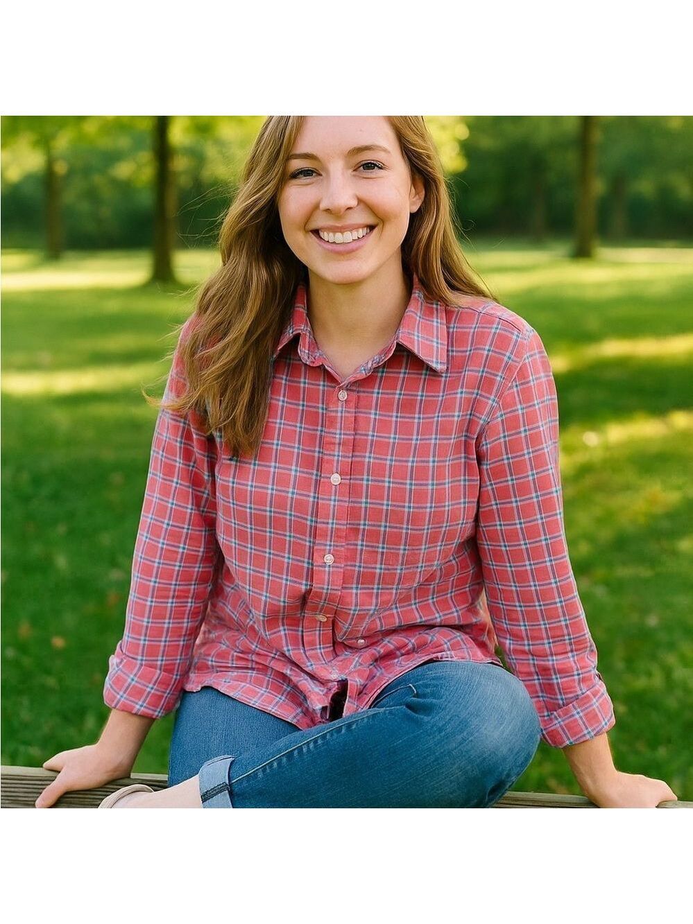 Faherty Plaid Button Down Long Sleeve Cotton Shirt